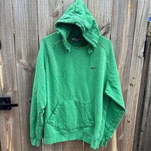 Vintage Nike Men's Hoodie in Vibrant Green Size Large